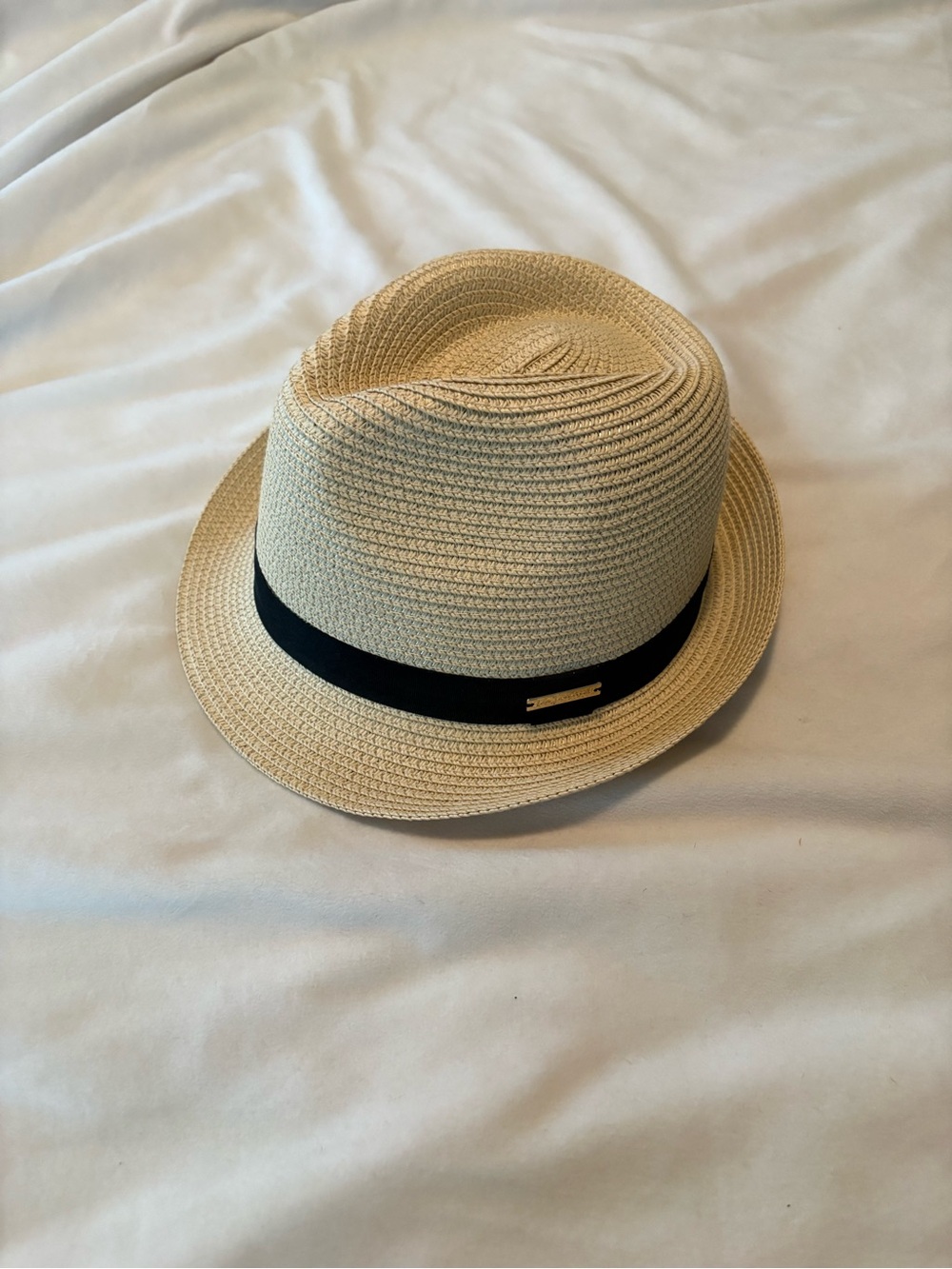 Women’s Straw Fedora with Black Band - Neutral